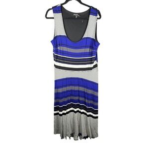 Signature by Robbie Bee Dress Womens XL Striped Sleeveless Maxi Made in USA
